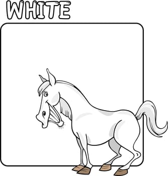 Cartoon Illustration of Color White and Horse