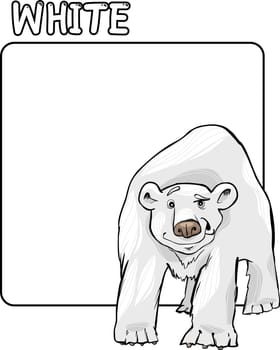 Cartoon Illustration of Color White and Polar Bear