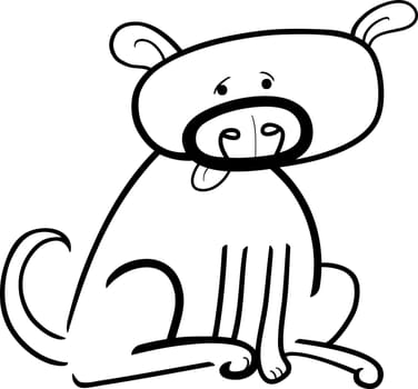cartoon doodle illustration of dog for coloring book