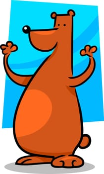 cartoon doodle illustration of cute brown bear