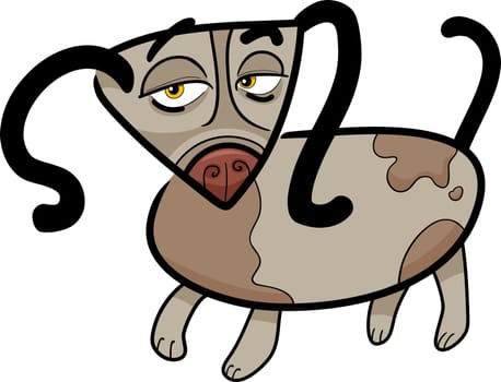cartoon doodle illustration of funny spotted dog or puppy