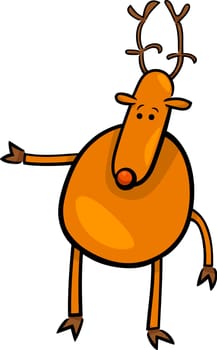 cartoon doodle illustration of cute horned deer