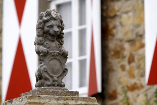 Lion statue at the Kunsthaus Rosteck in Lemgo
