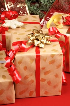 Christmas presents under the Christmas tree