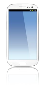 Blank screen mobile phone on white background