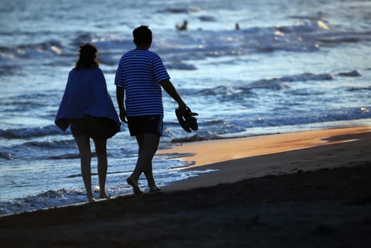 romantic couple on beach