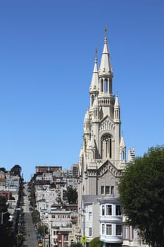 San Francisco street view (St. Peter and Paul Church)