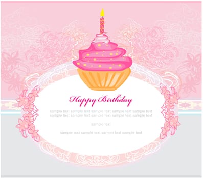 Happy Birthday Card with birthday cake