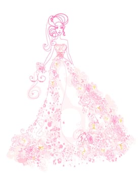 Abstract Beautiful floral Woman