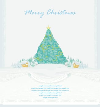 Abstract christmas tree card