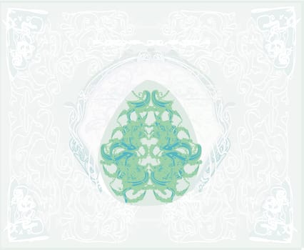 Easter Egg On Grunge Background
