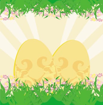 Easter Egg On Grunge Background