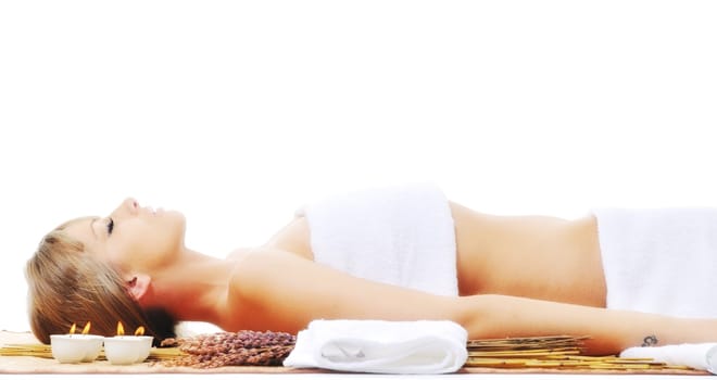 young healthy woman in wellness and spa studio have Massage