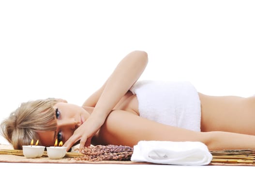 young healthy woman in wellness and spa studio have Massage