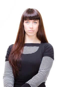 a beautiful young woman performing facial expression