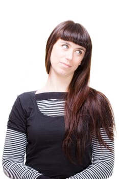a beautiful young woman performing facial expression