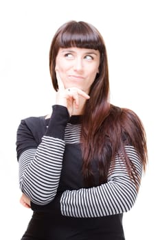 a beautiful young woman performing facial expression