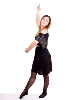 isolated young woman posing on a white background