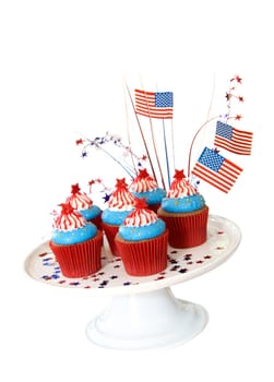 Cupcakes decorated for 4th of July celebration