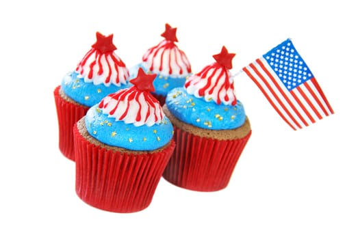 Cupcakes decorated for 4th of July celebration