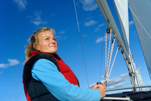 Woman sailing