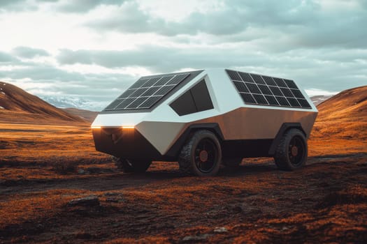 Explore the innovative design of a futuristic tiny mobile home on wheels, perfect for adventurous traveling. A blend of technology and comfort awaits in stunning landscapes.
