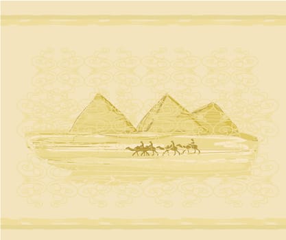 old paper with pyramids giza