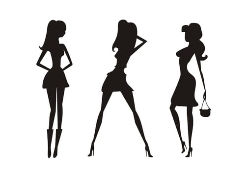 fashion shopping girls silhouettes