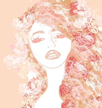 Abstract Beautiful Woman Portrait