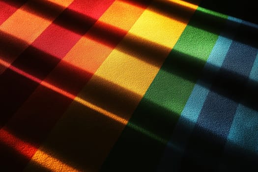 A vibrant wallpaper design featuring a crisp and clean pattern of pride colors. Light interplay creates a striking visual effect, perfect for modern spaces.
