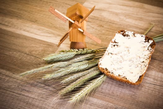 Still life with bread and spikes