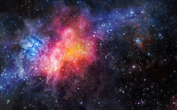 illustration of a nebula gas cloud in deep outer space