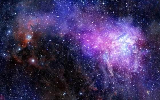 illustration of a nebula gas cloud in deep outer space