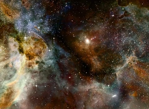 illustration of a nebula gas cloud in deep outer space