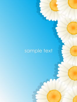 Greeting card with room for text and Daisy floral frame