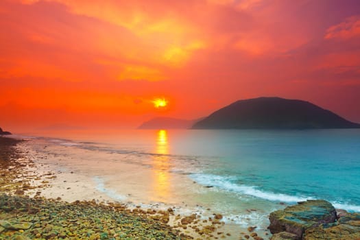 Sunrise over the sea. Con Dao. Vietnam