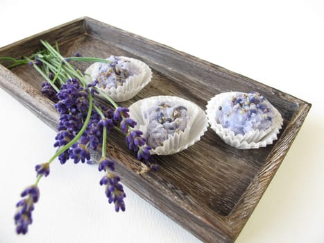 Handmade soap chocolates with lavender