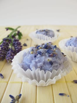 Handmade soap chocolates with lavender