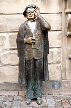 Statue of swedish author, artist, composer and singer Evert Taube in Stockholm. He is best known for his folk songs, and is widely regarded as one of Sweden&#039 s most respected musicians.