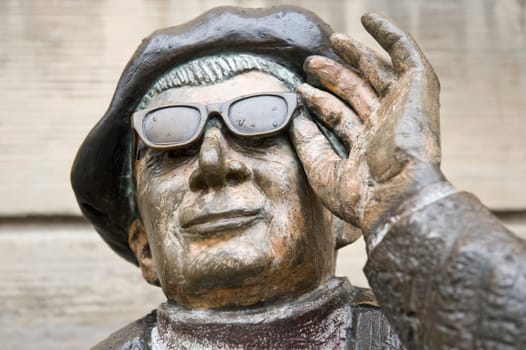 Statue of swedish author, artist, composer and singer Evert Taube in Stockholm. He is best known for his folk songs, and is widely regarded as one of Sweden&#039 s most respected musicians.