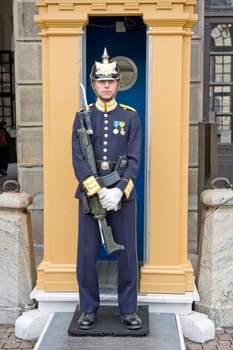 Sweden Royal guard protects the residence of the king in Stockholm.Taken on Julay 2011