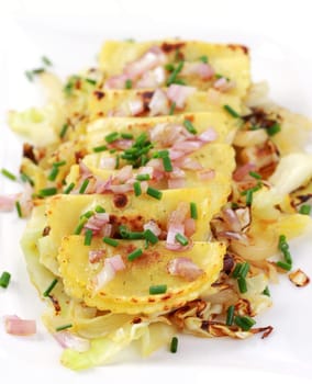 Pierogi - dumplings of unleavened dough with sauerkraut
