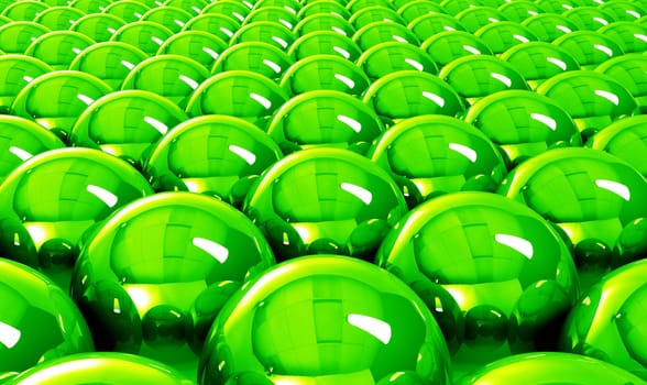 Green reflection balls background