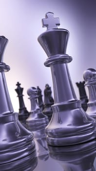 Abstract Chess Pieces High Gloss