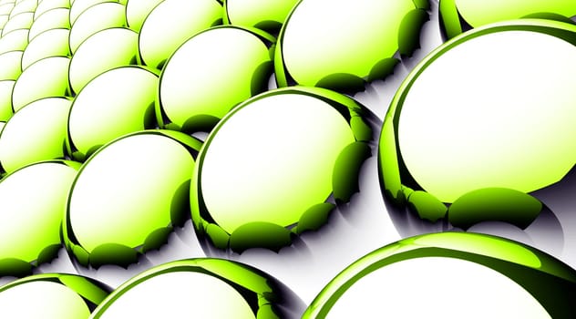 3D Ball Pattern Green Black White 04