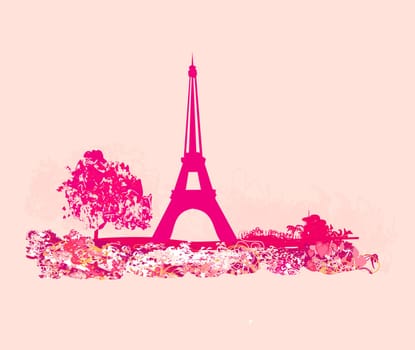 vintage retro Eiffel card