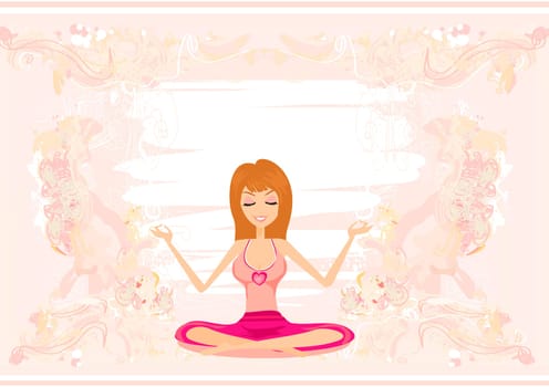 Yoga girl in lotus position