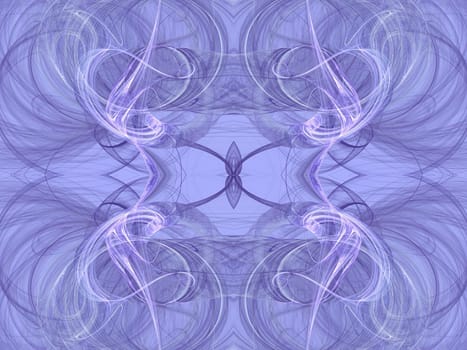 Seamless fractal textile pattern in pastel blue or lavender.