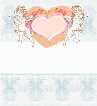 happy valentine's day card with cupid