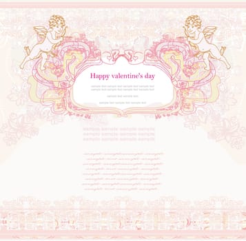 happy valentine's day card with cupid